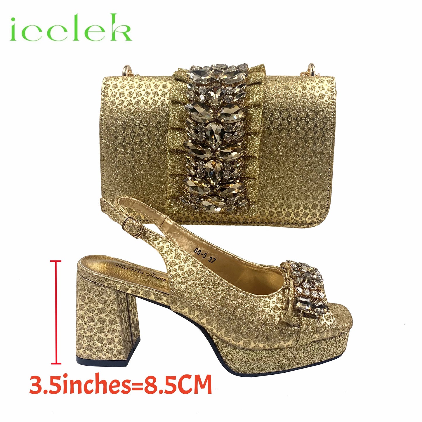 Pink Elegant Women High Heels for Peep Toe Good Material Rhinestone Sandals Italian Design Shoes and Bags Matching