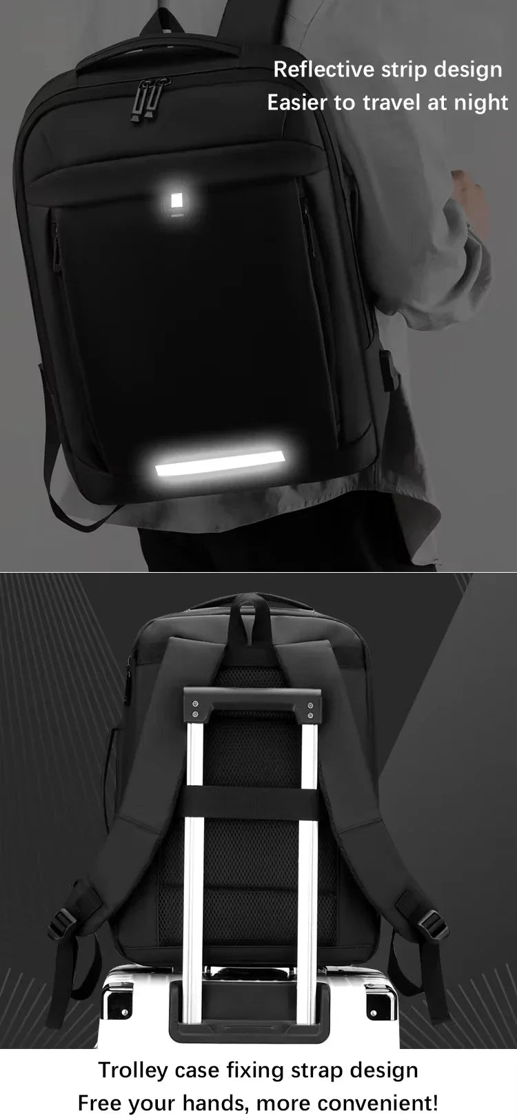 17 Inch Business Laptop Backpack Waterproof Notebook For Men School Book Bag Expandable Multifunction USB Charging Man Backpacks