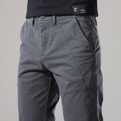 Spring New Men Casual Pants Slim Fit Stretch Arrivals Fashion Button Desinger Men's Streetwear Brand Male Clothing