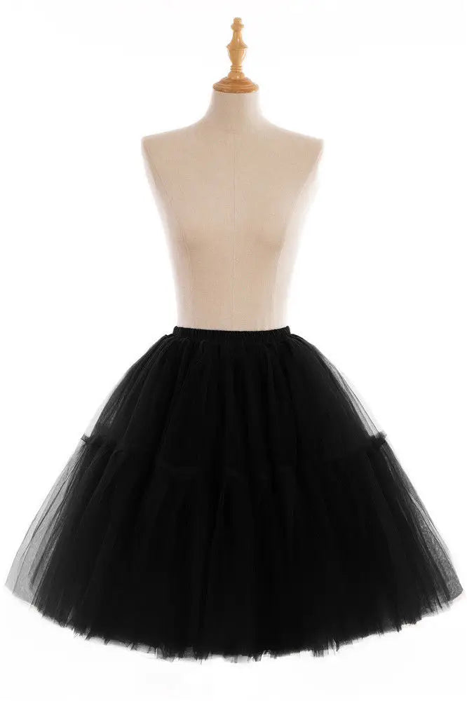 6 Layers Fluffy Ball Gown Women Short Skirts Knee Length Tutu Dress Underskirt Soft Tulle Petticoat for Club Cosplay Marathon