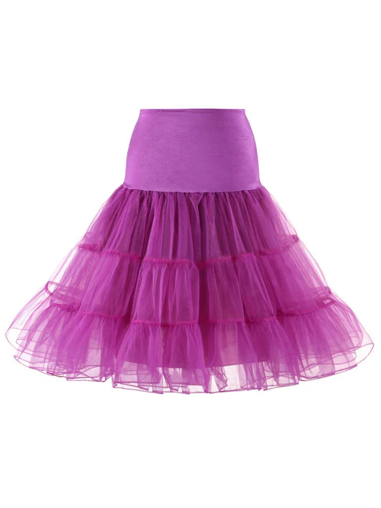 Pleated Vintage Voile Underskirt Ballet Tutu Skirts for Women 50s Retro Skirt Wedding Elegant Party Petticoat