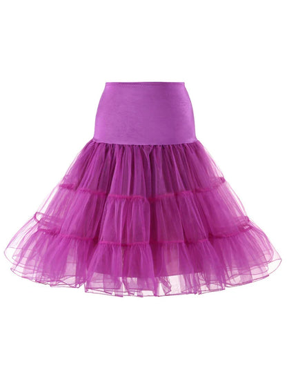 Pleated Vintage Voile Underskirt Ballet Tutu Skirts for Women 50s Retro Skirt Wedding Elegant Party Petticoat