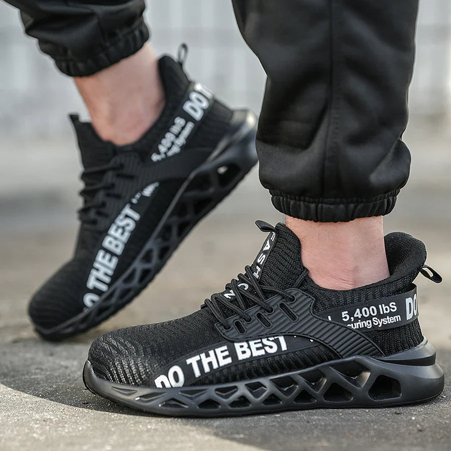 Indestructible Steel Toe Shoes for Men Women Anti-Puncture Work Shoes Comfortable Breathable Work Safety Protective Sneakers