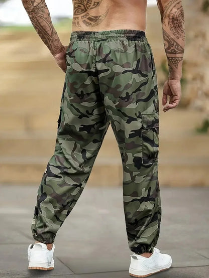 Men's Cargo Pants Multi-Pockets Camouflage Trousers Autumn Lightweight Casual Sweatpants Outdoor Work Hiking Legged Pants Male