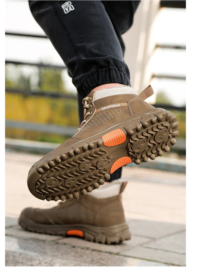 New Winter Thickened Wool Work Safety Shoes For Men Steel Toe Cap Work Boots Non Slip Security Shoes Male Snow Boots