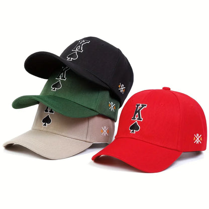 Fashion Hip Hop K Letter baseball cap Hip Hop Snapback Hat Poker Embroidered Golf Hats Outdoor Sports Leisure Caps Dad Hats