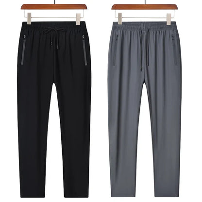 New Comfortable Ice Silk Men's Sports Pants Breathable Sweat-absorbing Quick Drying Outdoor Comfortable Running Pants