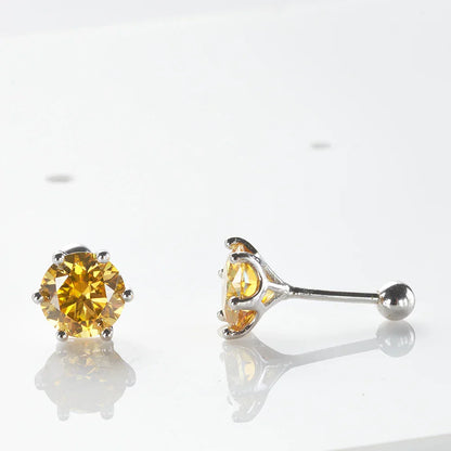 0.5-2ct Moissanite Screw Stud Earrings D Color 925 Sterling Silver Diamond Earrings For Women Wedding Fine Jewelry