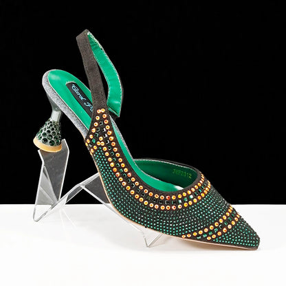 Sky Blue Pointed Toe 2024 New Arrivals Women High Heels Sexy Ladies Shoes and Bag to Match Italian Pumps for Wedding
