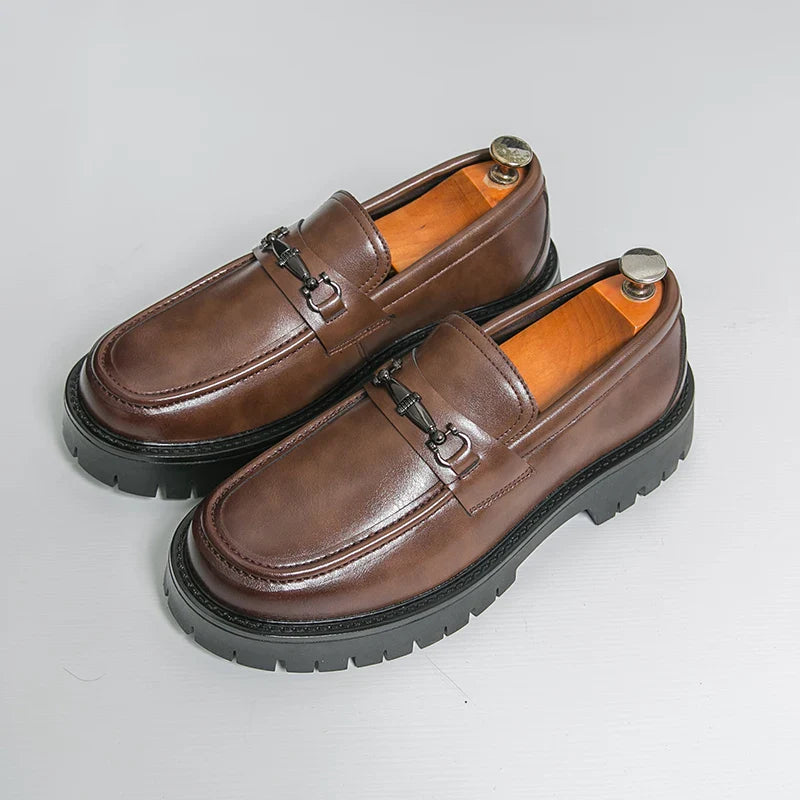 Trend Platform Casual Business Leather Shoes Men Formal Office Social Leather Loafers Male Derby Shoes Men's Dress Shoes