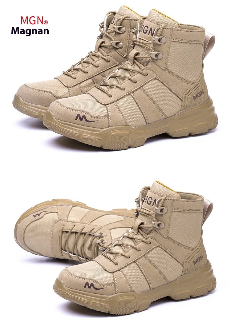 Camouflage Safety Boots Men and Women Work Indestructible Shoes Climbing Steel Toe Protective Boots Anti-puncture Safety Shoes