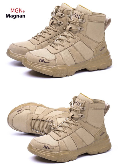 Camouflage Safety Boots Men and Women Work Indestructible Shoes Climbing Steel Toe Protective Boots Anti-puncture Safety Shoes