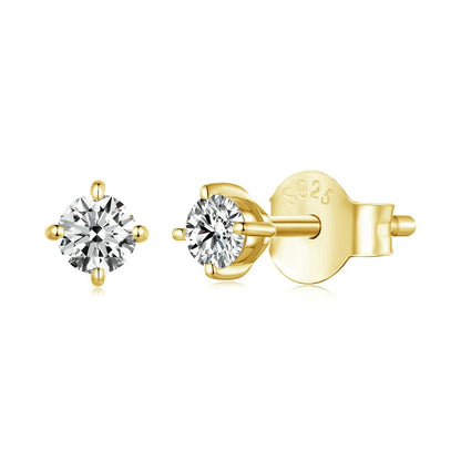 U Moissanite Earrings Shinning 4 Prongs Ear Stud 925 Sterling Silver D Color for Women Wedding Anniversary Fine Jewelry