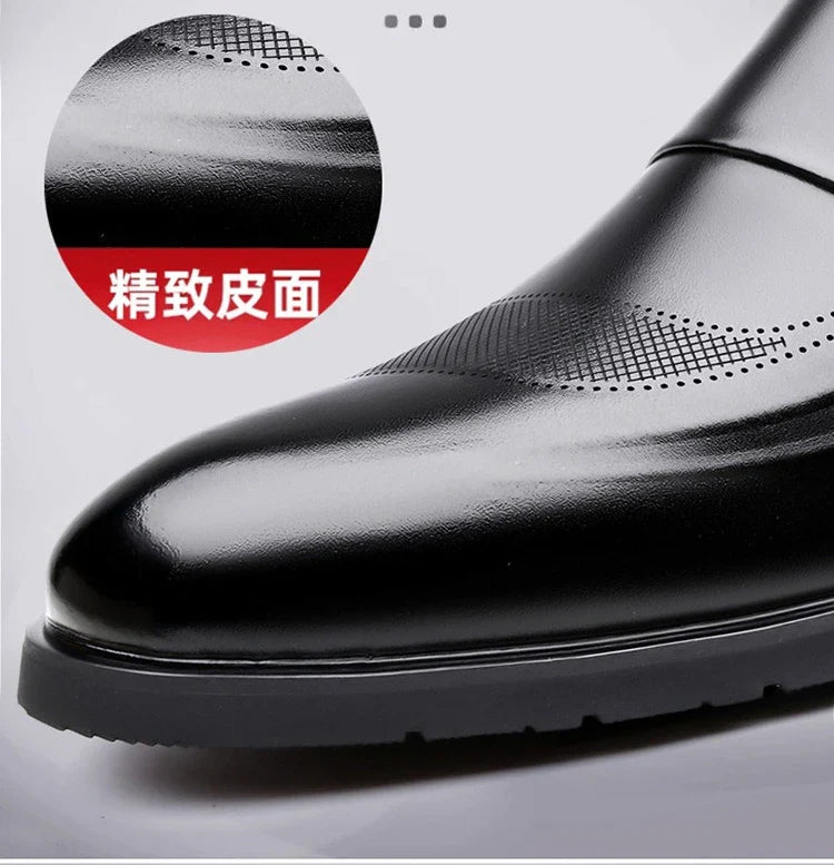Designer Leather Shoes for Men Spring Autumn Business Casual Shoes Male Fashion Solid Color Wedding Shoe Man