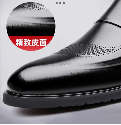 Designer Leather Shoes for Men Spring Autumn Business Casual Shoes Male Fashion Solid Color Wedding Shoe Man