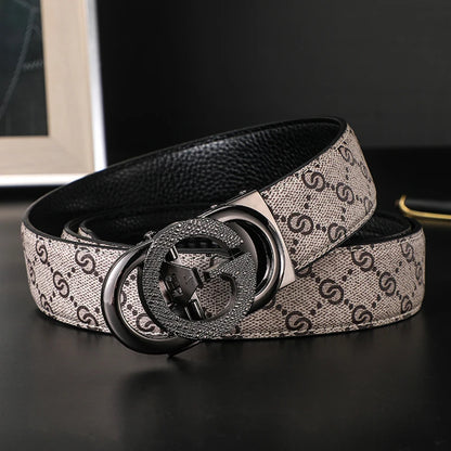 New Width 3.4cm Women's Belt Formal Leather Canvas Belt Women High Quality Metal Buckle Male Belt for men jeans work belt