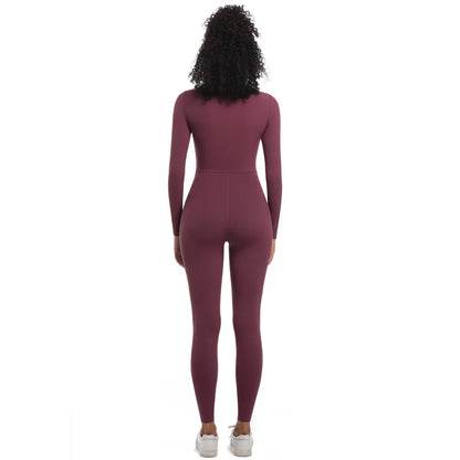 Women's Jumpsuit Women's Sports Shapewear Seamless Slim Fit Long Sleeve Sports Bodysuit  Fitness Sports Bodysuit Yoga Suit