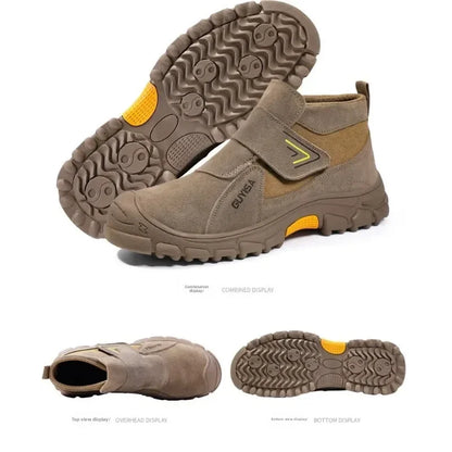 New Anti Smashing and Anti Puncture Men's and Women's Safety Shoes  Protective Boots  Wear-resistant Suede Shoes  Anti Scalding