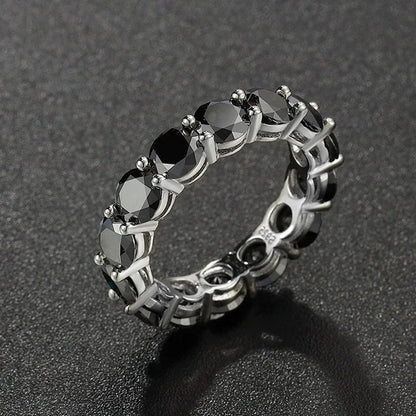 5mm Full Moissanite Ring for Woman Wedding 925 Sterling Silver Rings Lab Diamond Engagement Eternal Band Fine Jewelry