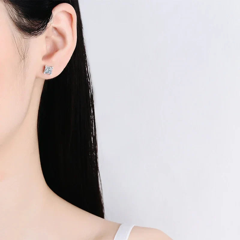 1ct D Color Moissanite Stud Earrings For Women Luxury Jewelry Original 925 Sterling Diamond Wedding Party Earring Gift