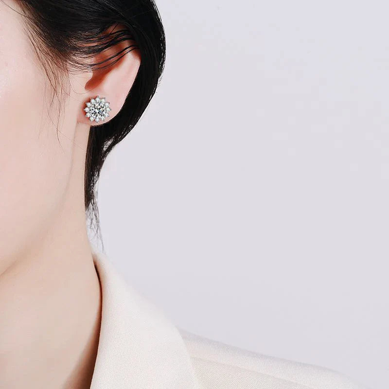 1CT Moissanite Earring For Women Girl 925 Sterling Silver Sparkling Diamond Ear Studs Wedding Engagement Jewelry Gift