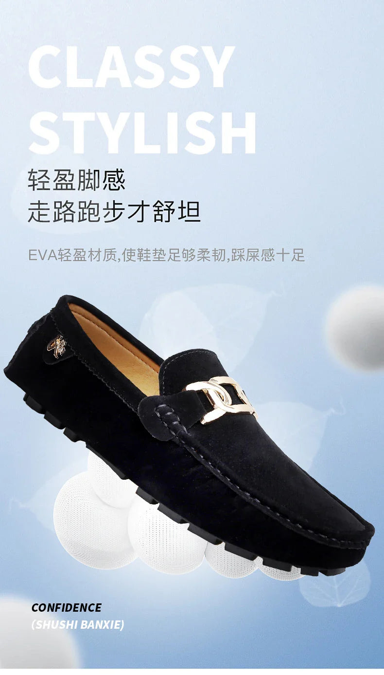 Sapatos Masculinos 2025 Novos Feitos à Mão Gorro Sola Macia Slip-On Casual Sapatos Preguiçosos Respiráveis ​​Trbottomy Mais Fáceis de Combinar Tamanho Grande