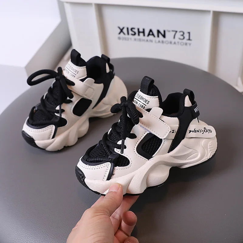 Sports Shoes for Children Baby Girls Shoes Kids Shoes Boys Chunky Sneakers Toddler Lace-up Casual Shoes Thick Bottom Sneakers