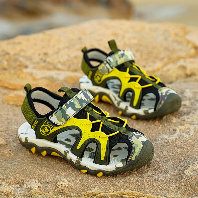 Fashion Kids Sandals Boy Water Shoes Closed Toe Rubber Sole Outdoor Hiking Sneaker Summer Sports  Beach Sandals for Boy