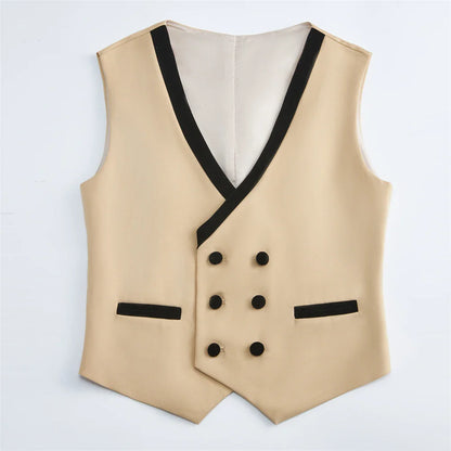 Newest Kids Suit Set 2-14 Years Single Button Boy's 4 Pieces Formal Suits Blazer Vest Pants Wedding Guest Tuxedo Piano Suit