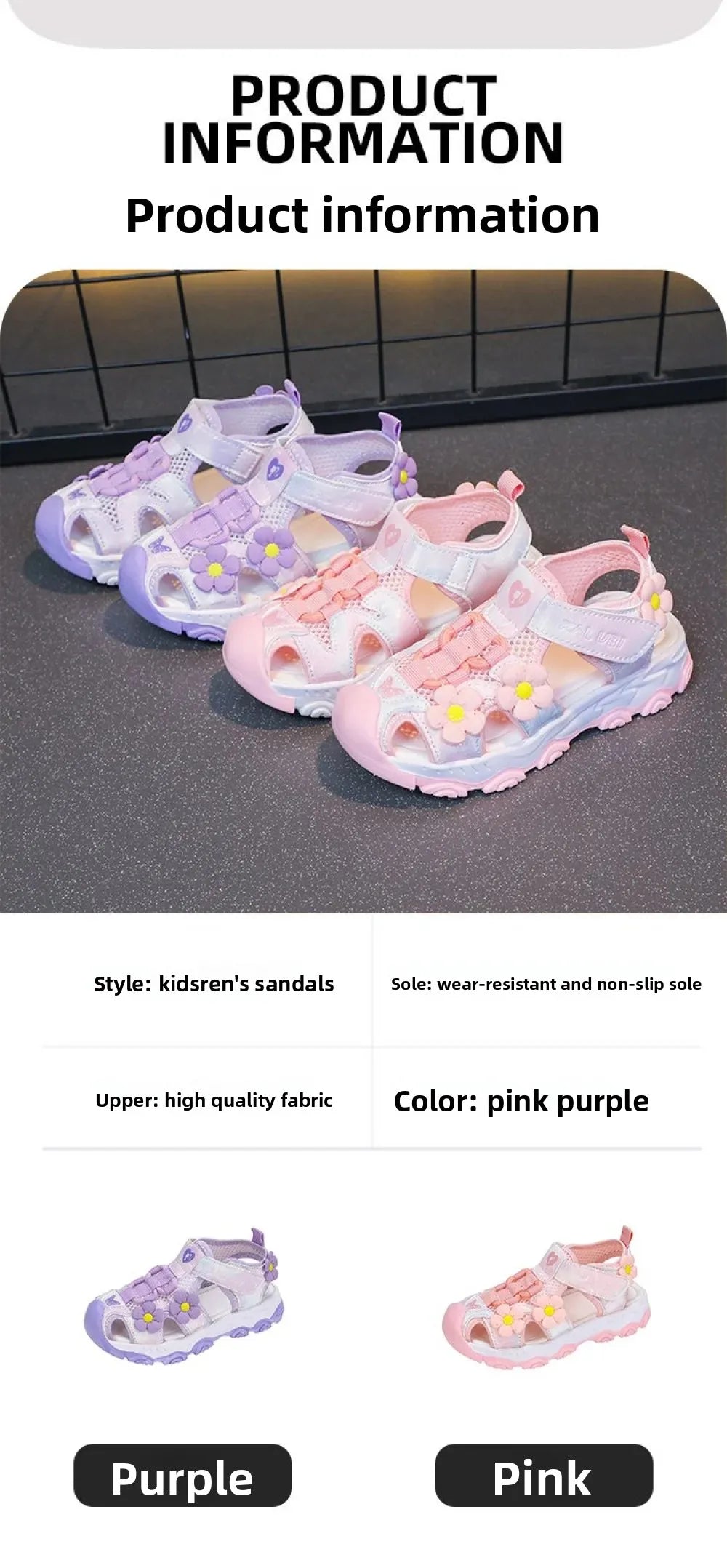 Summer Sport Sandals For Girls PU Leather Waterproof Beach Running Footwear For Children  Hollow Out Teenager Kid's Sneakers