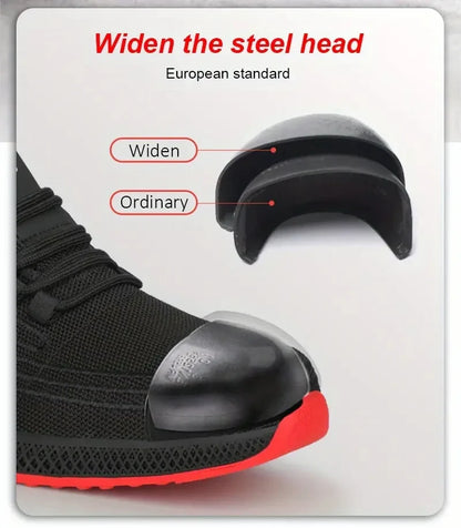 Steel Toe Protective Work Shoes Anti Smash Safety Shoes Men Women Light Work Sneakers Breathable Anti-Stab Indestructible Shoes