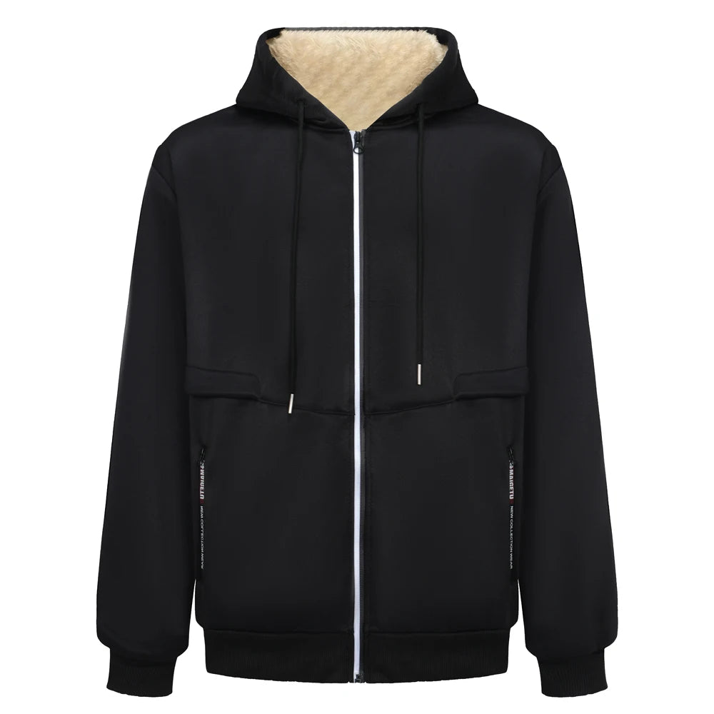 Men's Hoodie Full Zip Hoodie Fleece Jacket Plain Sports & Outdoor Daily Holiday Vintage Streetwear Casual Winter