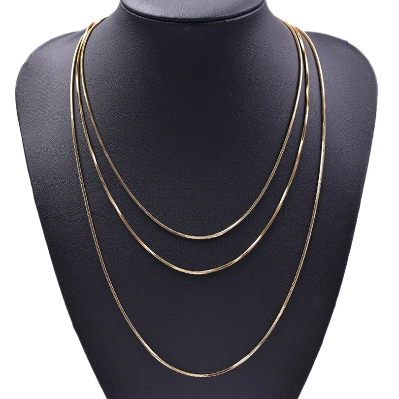 45/50/60/70cm Snake Long Chain Necklace Stainless Steel Necklaces For Women Men Jewelry Neck Chokers Catenina Collana