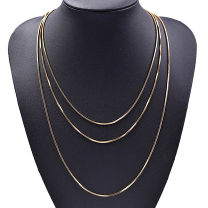 45/50/60/70cm Snake Long Chain Necklace Stainless Steel Necklaces For Women Men Jewelry Neck Chokers Catenina Collana