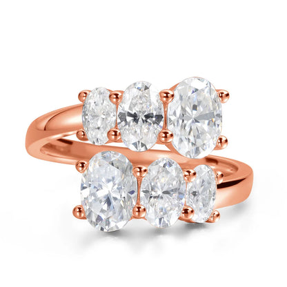 Moissanite Wedding Rings for Women GRA Certified 3.6CT Oval Cut Lab Diamond Fine Jewelry s925 Sterling Silver Ring Gift
