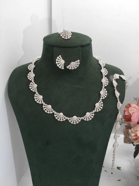 Trendy Fashion 4PCS Luxury Waterdrop Indian Jewelry Sets For Women Wedding Party Indian Dubai Bridal jewelry Sets