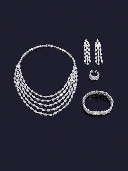 2025 Luxury Jewelry Big Wedding Rings Full Micro Pave Cubic Zirconia Dubai Bridal Popular Jewellery For Engagement Party