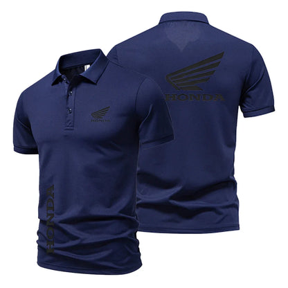 Summer high quality tops men and women short-sleeved t-shirts Honda racing POLO shirts motorcycle print t-shirts
