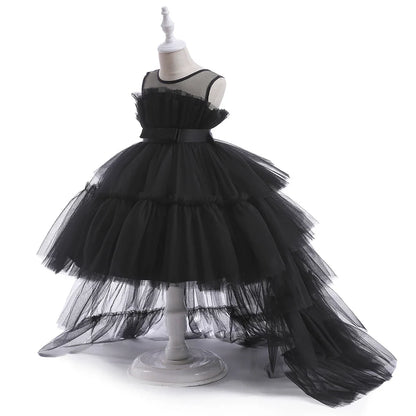 Elegant Tulle Bridesmaids Party Girls Dresses Summer Baptism Birthday Wedding Prom Princess Dress for Girl Christmas Kids Clohes
