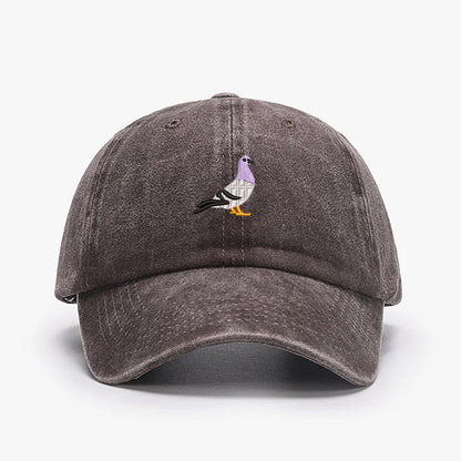 Embroidery Pigeon Design Spring vintage Baseball caps Men Women Water Washed Sunscreen Sun Hat Sports Fishing Sunshade Dad Hat