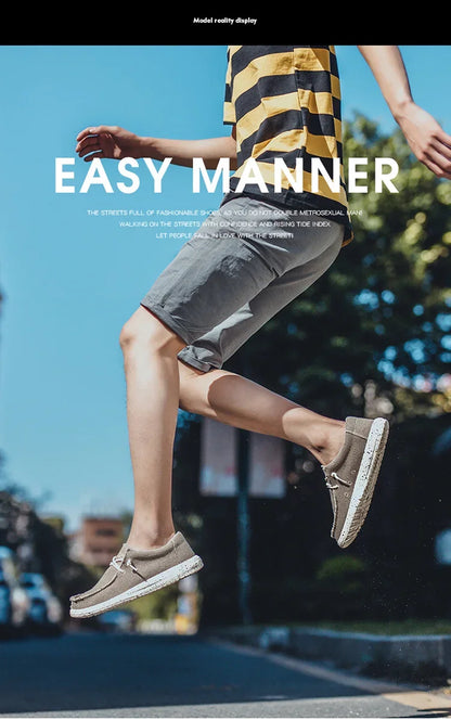 Summer Men's Canvas Shoes Denim Sneakers Men's Canvas Shoes Breathable Moccasins Vulcanized Shoes Men's Sneakers Shoes Plus Size