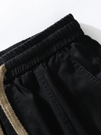 Men's Cargo Jeans with 5 Pockets Spring Summer All-Day Wide Leg Straight Baggy Jeans Brushed Warm Denim Pants Asian Size L-6XL