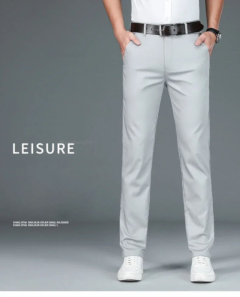 Business Pants Men Summer Clothes New Straight Classic Fashion Casual Long Pants Breathable Formal Trouser Male