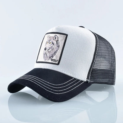 Fashion Baseball Cap With Embroidery Wolf Patch Snapback Hip Hop Trucker Caps Men Women Outdoor Breathable Visor Hat