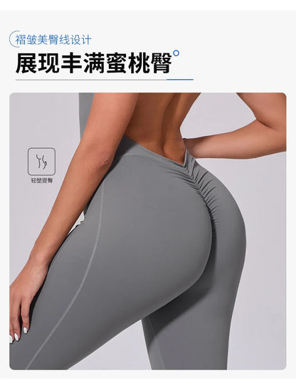 Women's High Elasticity Sports Jumpsuit Yoga Set Fitness Combination Lift Buttocks Bare Back Gym Sexy Romper for Active Women