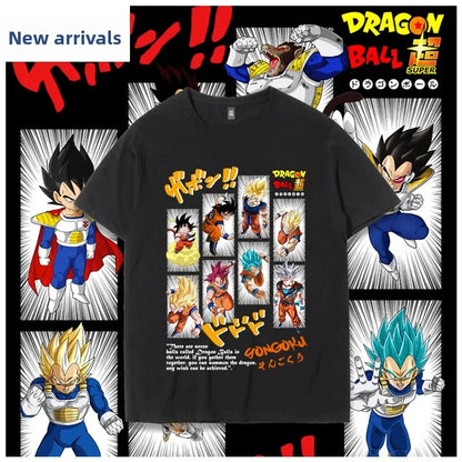T-shirt Sun Wukong Vegeta Demon Buo Frisa Super Trendy Versatile Summer Short Sleeve Men's Fashion Top