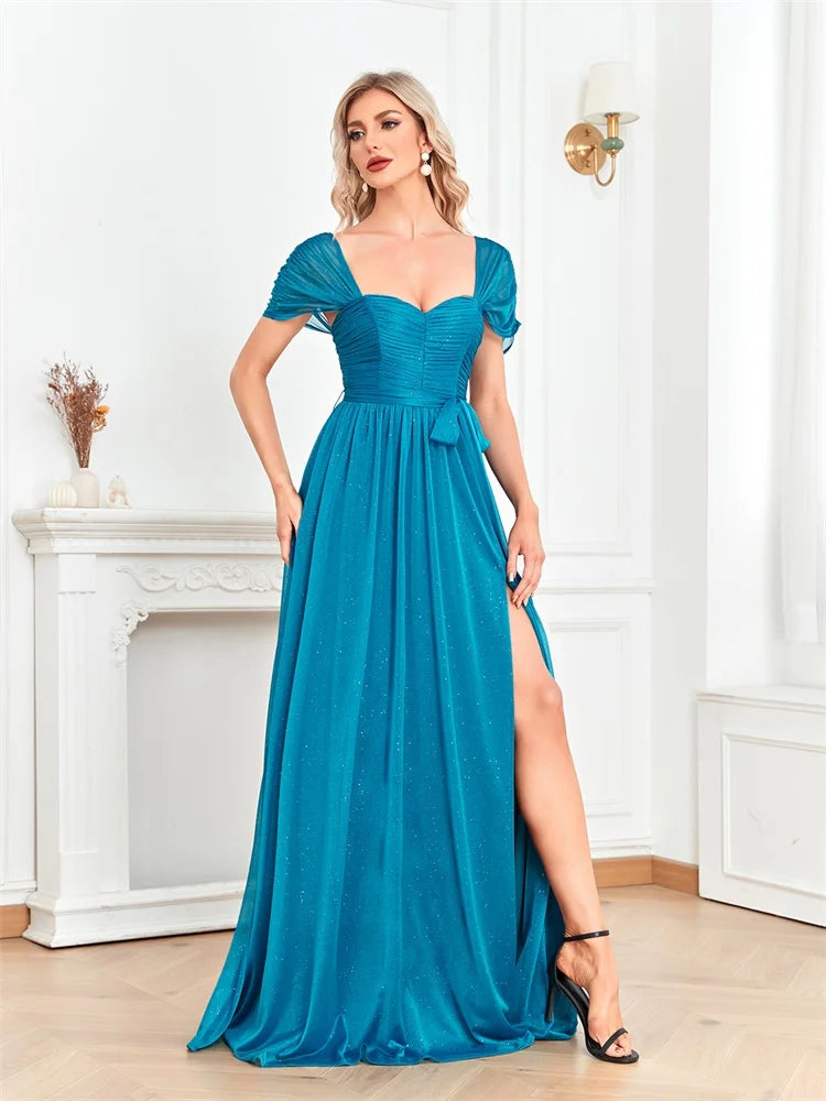 Elegant Shining Long Evening Dress 2025 Luxury Sexy Slit Formal Prom Women Party Cocktail Maxi Graduation Bridesmaid Gowns