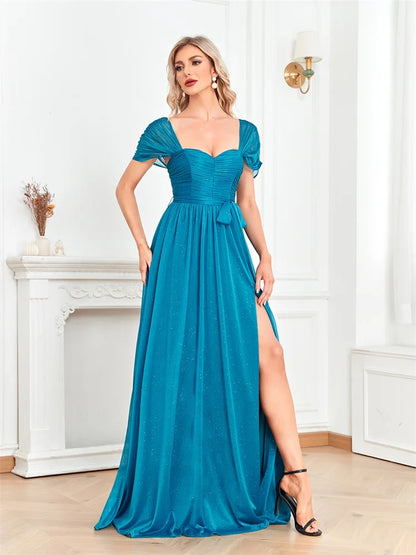 Elegant Shining Long Evening Dress 2025 Luxury Sexy Slit Formal Prom Women Party Cocktail Maxi Graduation Bridesmaid Gowns