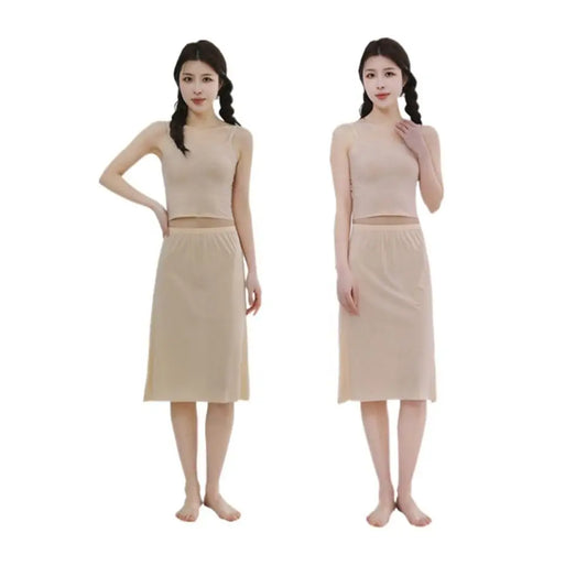 Petticoat Dress Solid Color For Women Safety Underskirt Slips Underskirt Half Slips Women Long Petticoat Ice Silk Underskirt