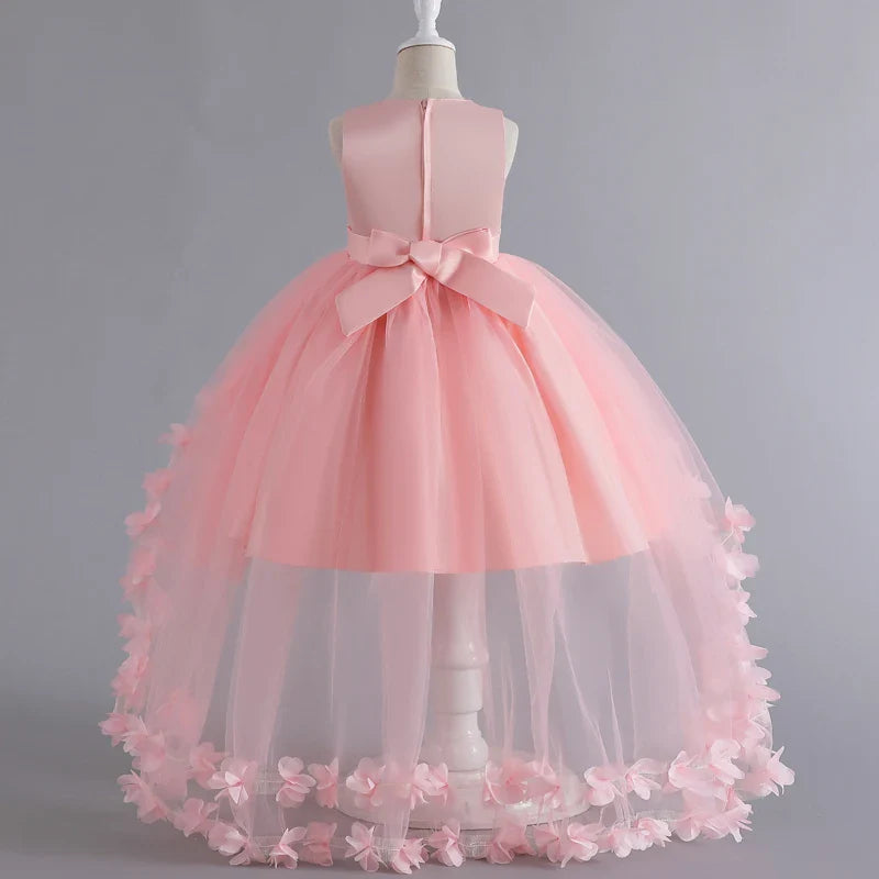 Kids for Girl's 3 to 12 years old Formal Evening Trailing Dress Sleeveless Princess Fluffy Cake Dinner Performance Dance